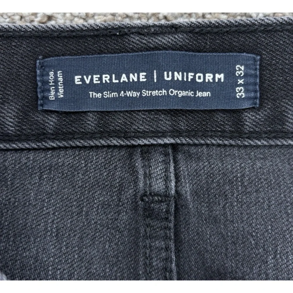 Everlane Uniform Slim 4-Way Stretch Organic Jeans Men's 33x32 (Fits 33x30) Black